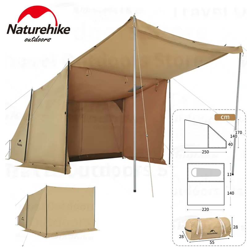 Naturehike Camping Expanded Tent 1 Person Large Space 4 Seasons Tent Aluminum Pole Outdoor Travel HIking Tent With Chimney Hole