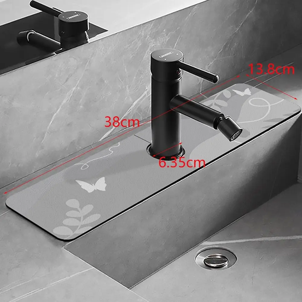 Diatomite Faucet Draining Mat Splash-proof Quick Dry Non-Slip Absorbent Pad Convenient Multifunction Sink Splash Mats