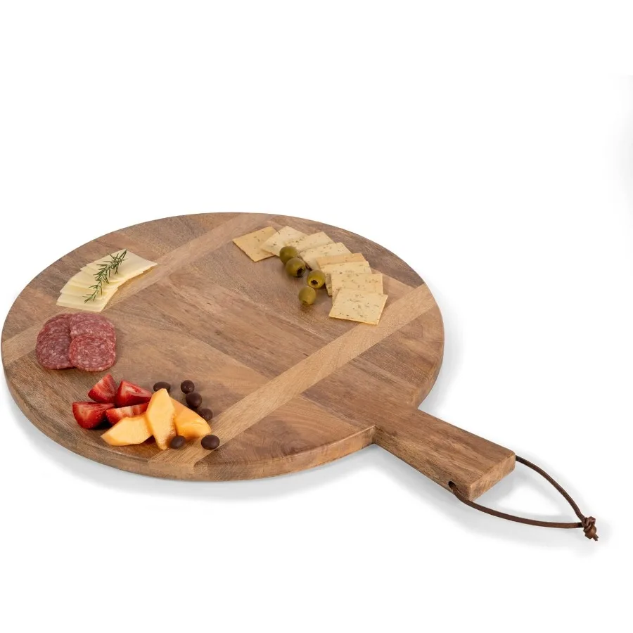 

Круглая доска для мясных изделий Рави, деревянное сервировочное блюдо, доска для сыра, 22,5 x 18 (дерево манго)