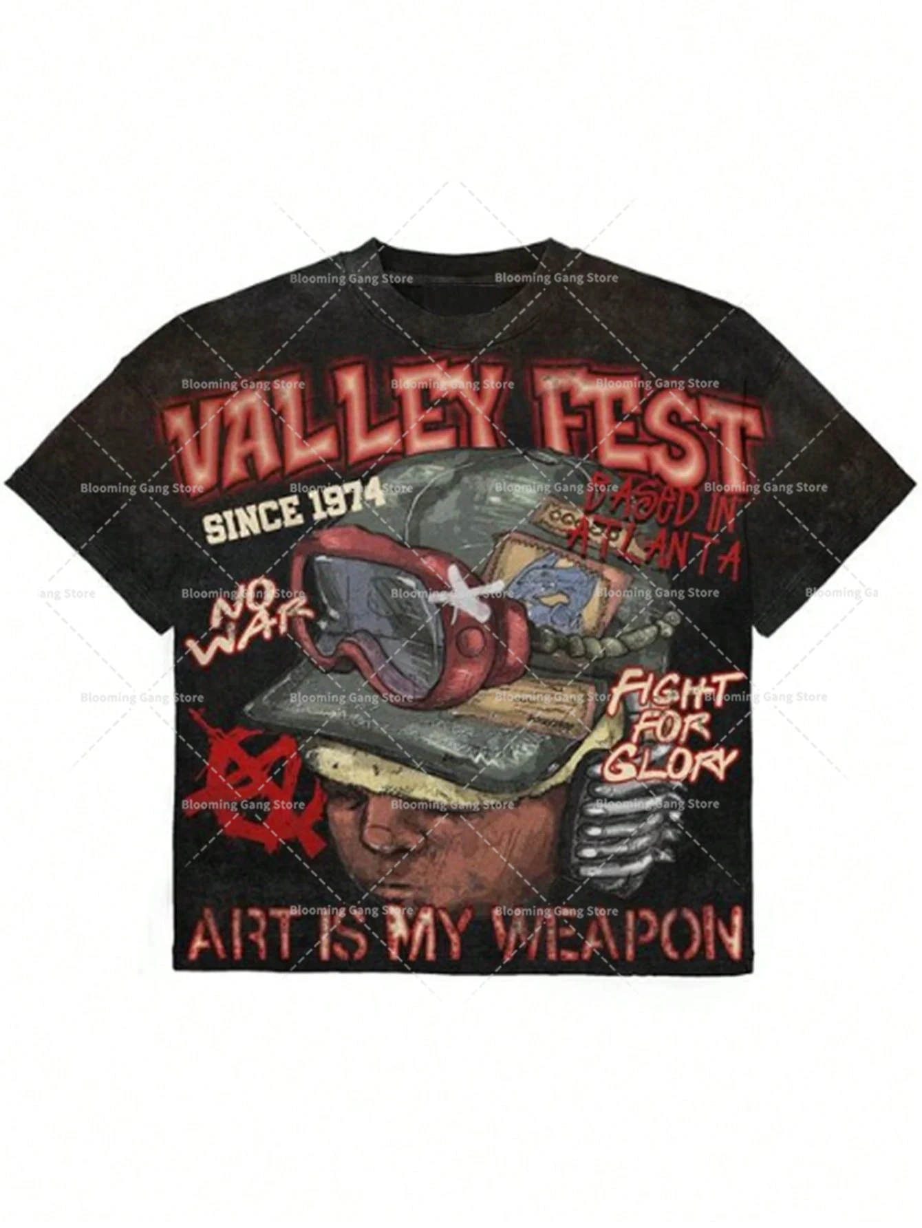 

Новая модная уличная одежда с героями мультфильмов Y2K, топы, мужская одежда, Harajuku, большая готическая футболка с мультяшным принтом, чистый хлопок, с короткими рукавами