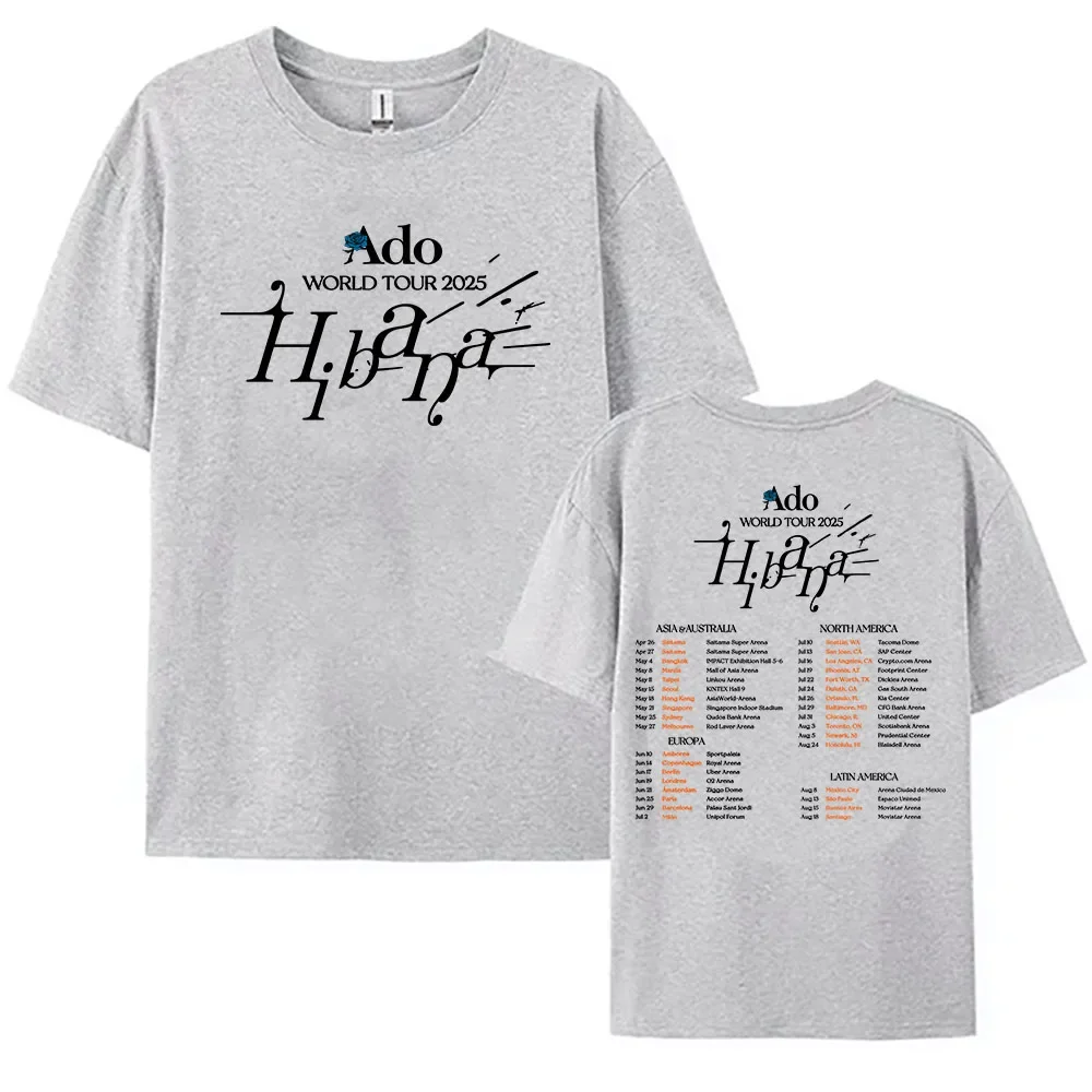 Venda quente Ado WORLD TOUR 2025 Hibana Camiseta de algodão manga
