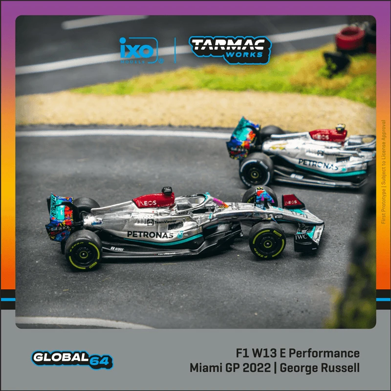 Tarmac W13ประสิทธิภาพ1:64 F1รถยนต์โมเดล Diecast Miami Grand Prix 2022