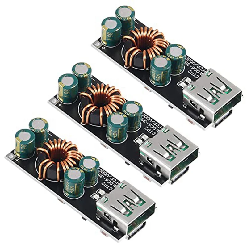 

Quality 3PCS 60W 6-35V DC to USB Type C PD 3.0 QC4.0 + & Type A QC3.0 DC Fast Charge 12V 24V Step-Down Power Module