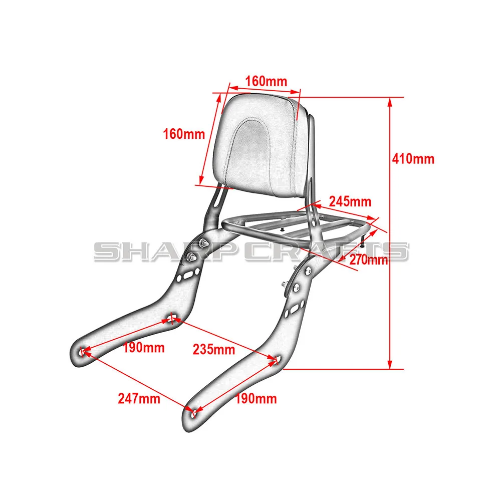 Для Honda Rebel CMX300 CMX500 CMX 300 500 2017-2023 спинка пассажира Sissy Bar аксессуары для мотоциклов съемный багажник