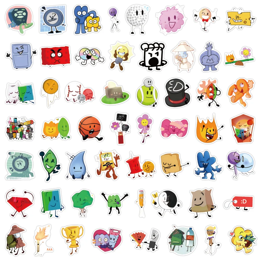 

10/55/110PCS Cartoon Battle for Dream Island Sticker Cute Fun Doodle Waterproof Decal Children's Toys DIY Water Cup Pencil Box
