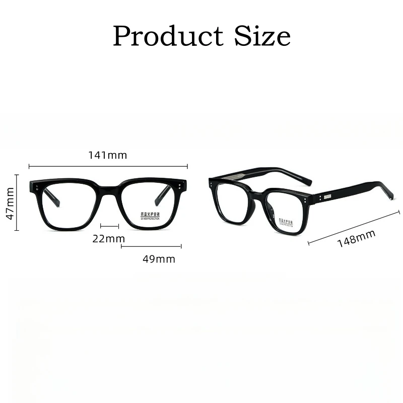 YIMARUILI Fashionable And Versatile TR90 Blue Light Blocking Eyewear Retro Square Optical Prescription Men's Glasses Frame K9136