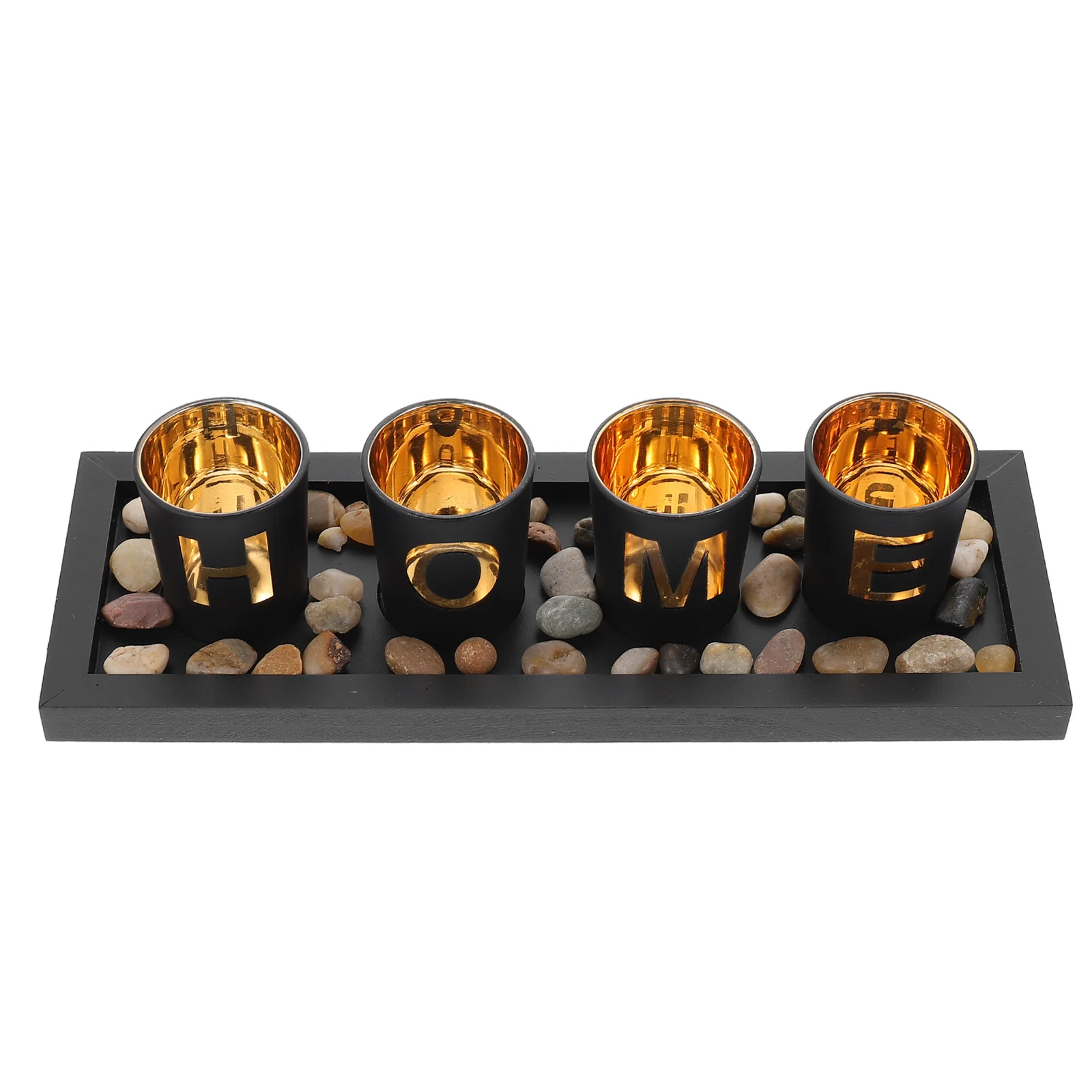 

Glass C Home Decor Desktop Cup Black Alphabet C leholder Indoor C Holder Bedroom Office Living Room Creative Gift