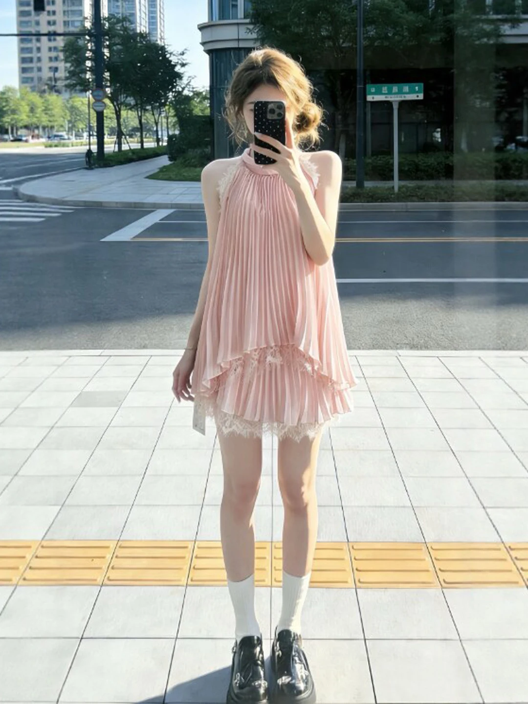 

Gentle Breeze Unique Halter Neck Top Skirt Two-Piece Set Anti-Aging Complete Set Summer 2026 Fashion Comfortable Cotton Blend