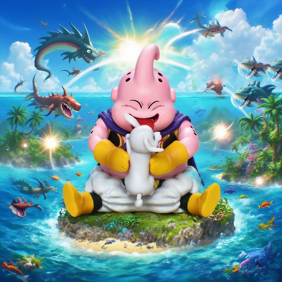 9cm/3.93in 애니메이션 드래곤 볼 Z 피규어 마진 부우 액션 피규어 PVC TG 부우 동상 컬렉션 모델 장난감 선물.