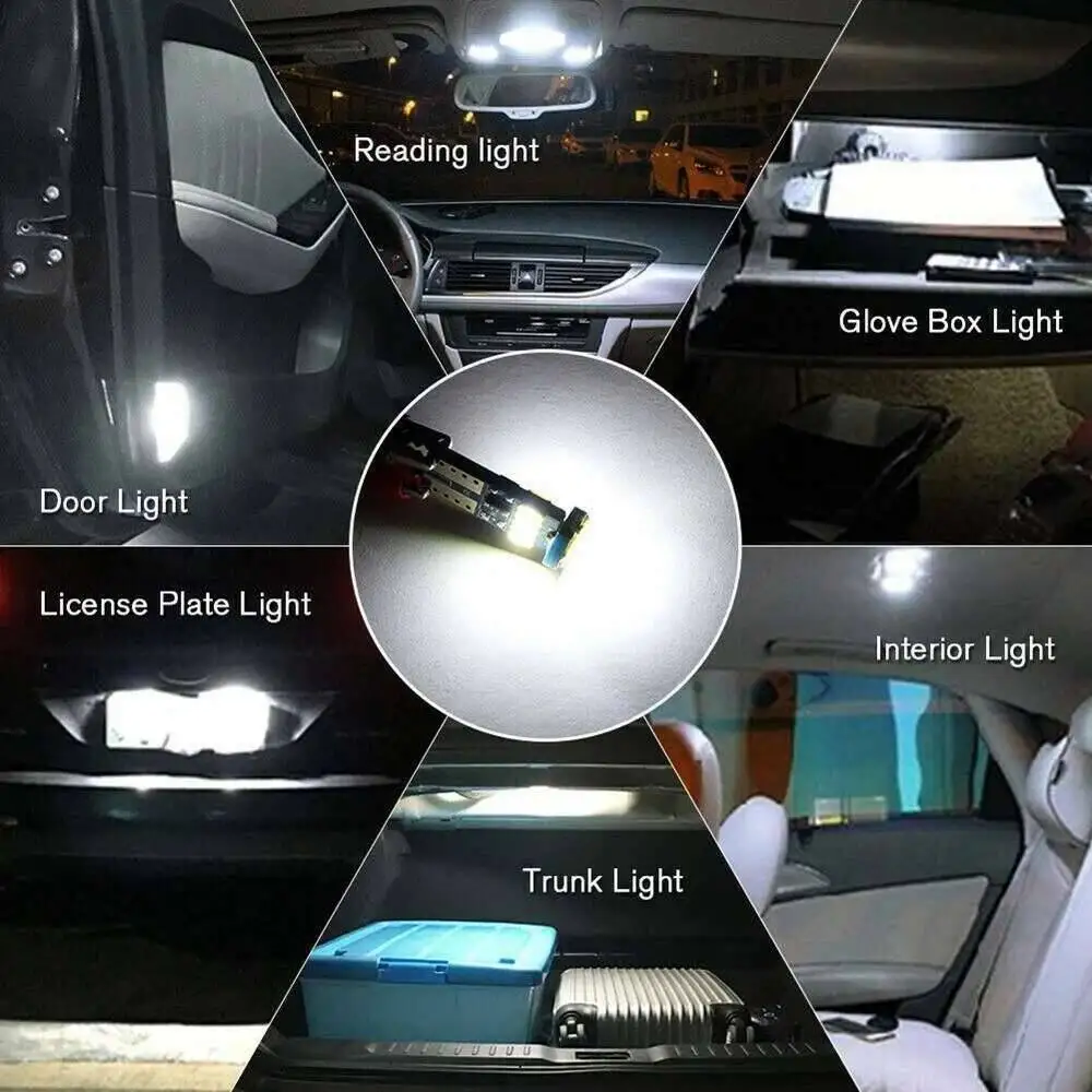 10PCS Led W5W T10 Car Signal Lamp 501 194 Bulbs 4014SMD Clearance Reading Interior Lights 6000K 12V image 5