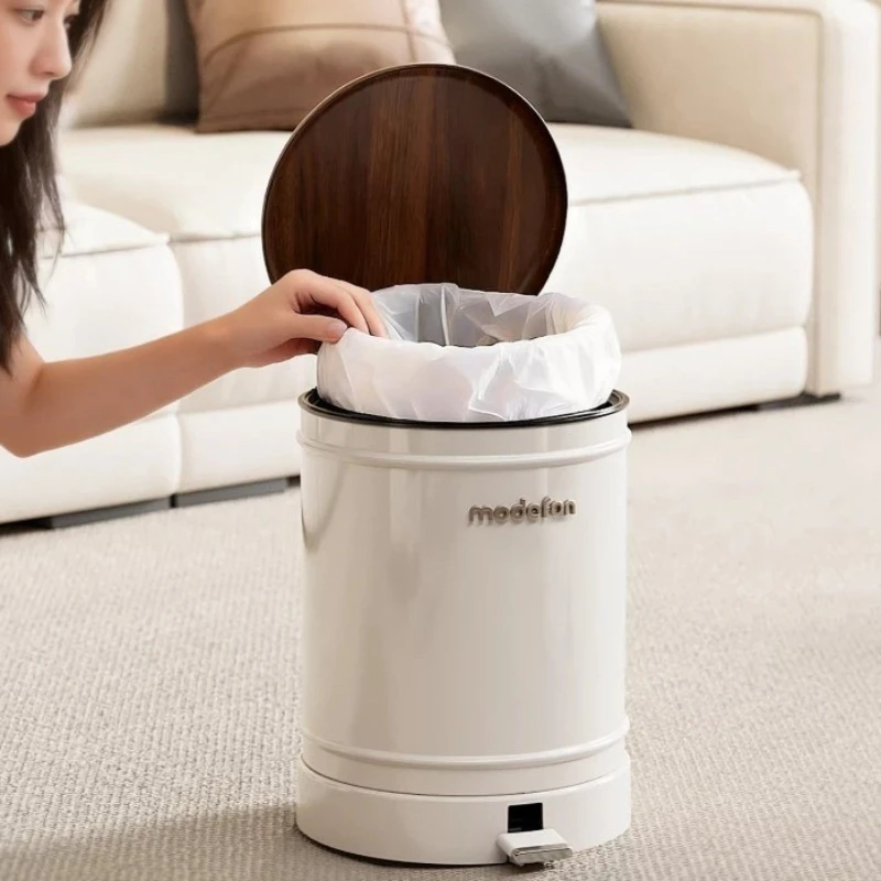 Luxury Pedal Trash Can Built in Trash Can Hands Free Step Garbage Bin Kitchen Bathroom Bedroom Living Room Modern Large Dustbin