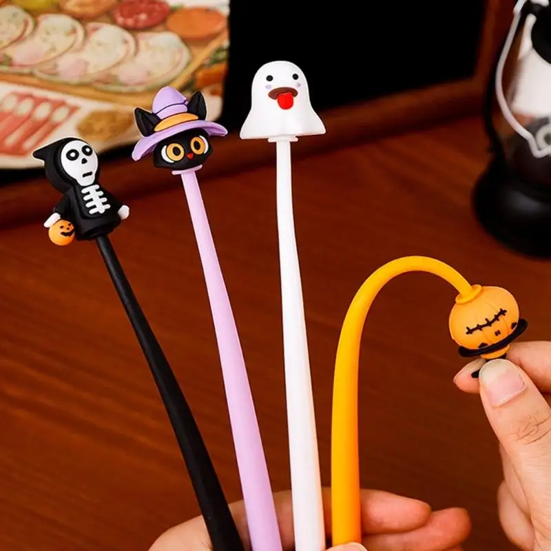 

Гибкая гелевая ручка-шейкер на тему Хэллоуина с трясущейся головой, дизайн куклы, силиконовый корпус, удобный для студентов и