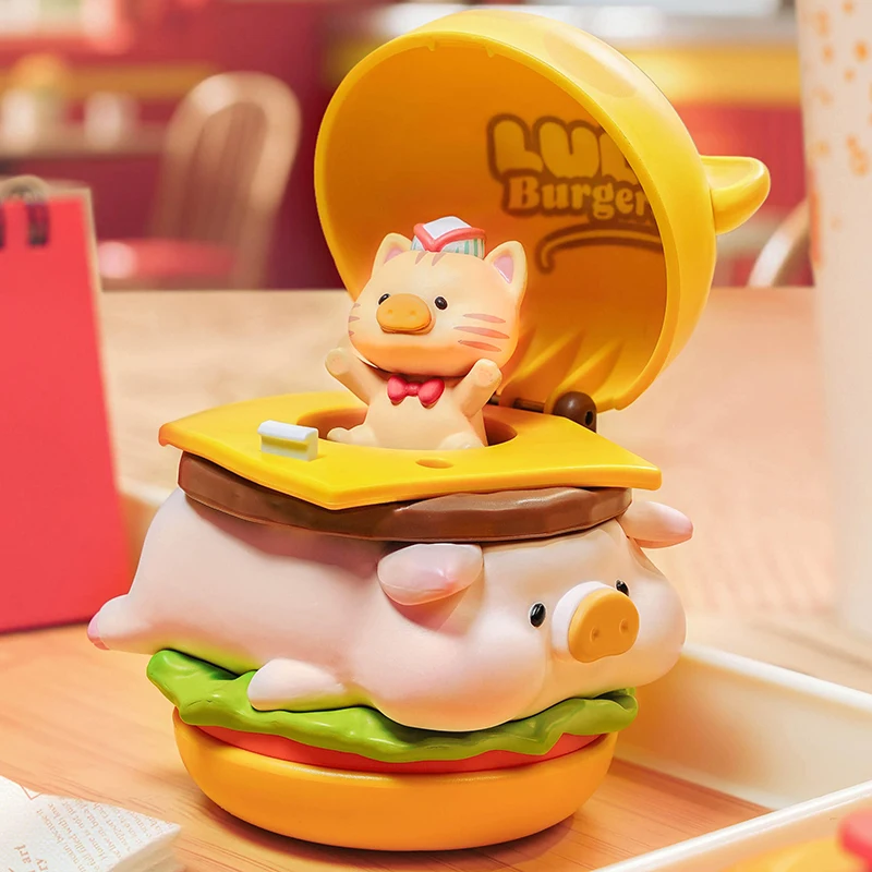 

Подлинная Lulu Pig Burger, движущаяся слепая коробка, игрушка, дисплей, подарок на день рождения, модные изысканные и интересные игрушки, загадочная коробка