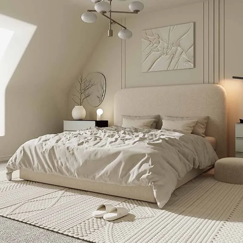 

Italian Headboard Double Bed Style Master Loft Storage Queen Double Bed Floor Wood Design Letto Matrimoniale Bedroom Furniture