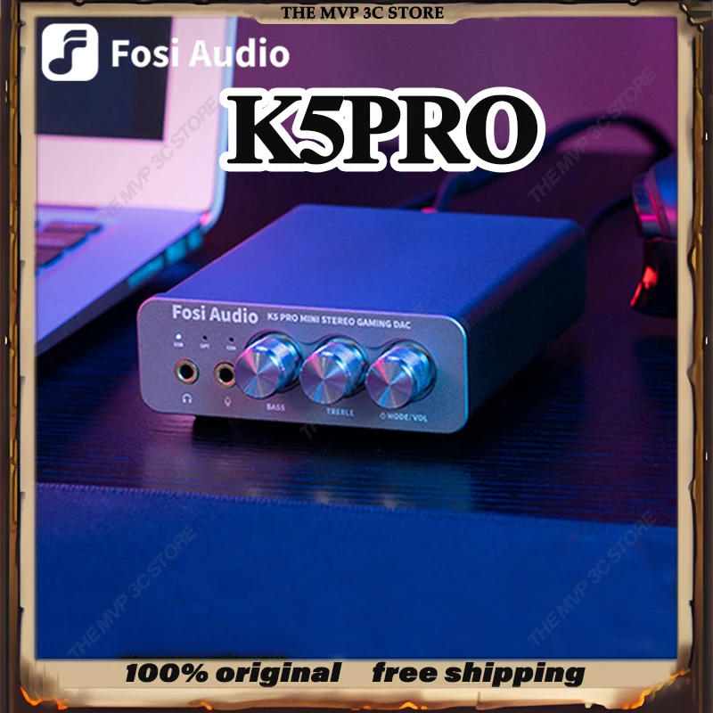 

FosiAudio K5PRO Audio Decoder Dac Computer External Sound Card Game Decoding Headphone Amplifier Mini Compact Desktop DAC PC