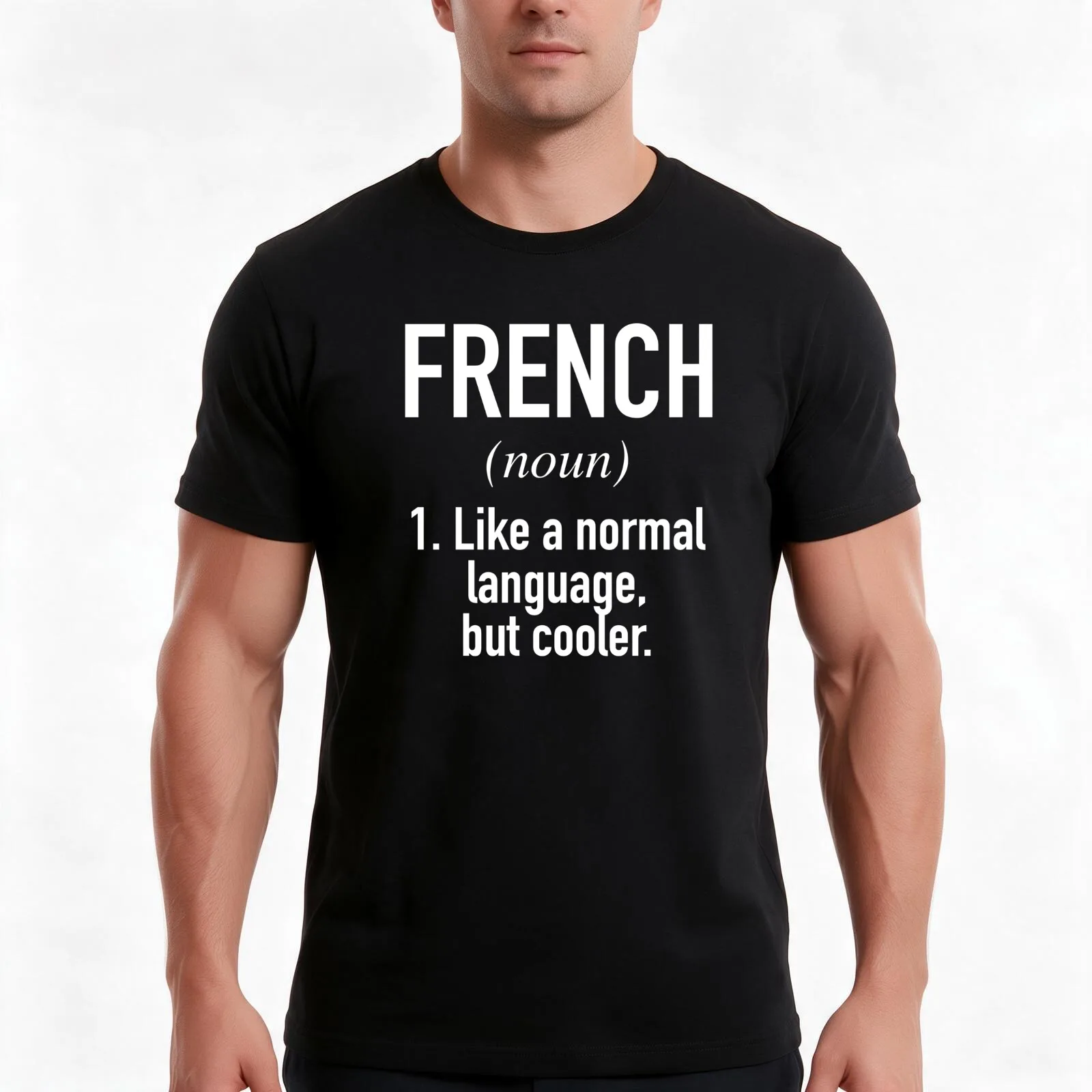 French Language Defined - French Linguist T-Shirt, Summer Casual Cotton Tee, Oversized Streetwear Tops, Vintage Graphic Print