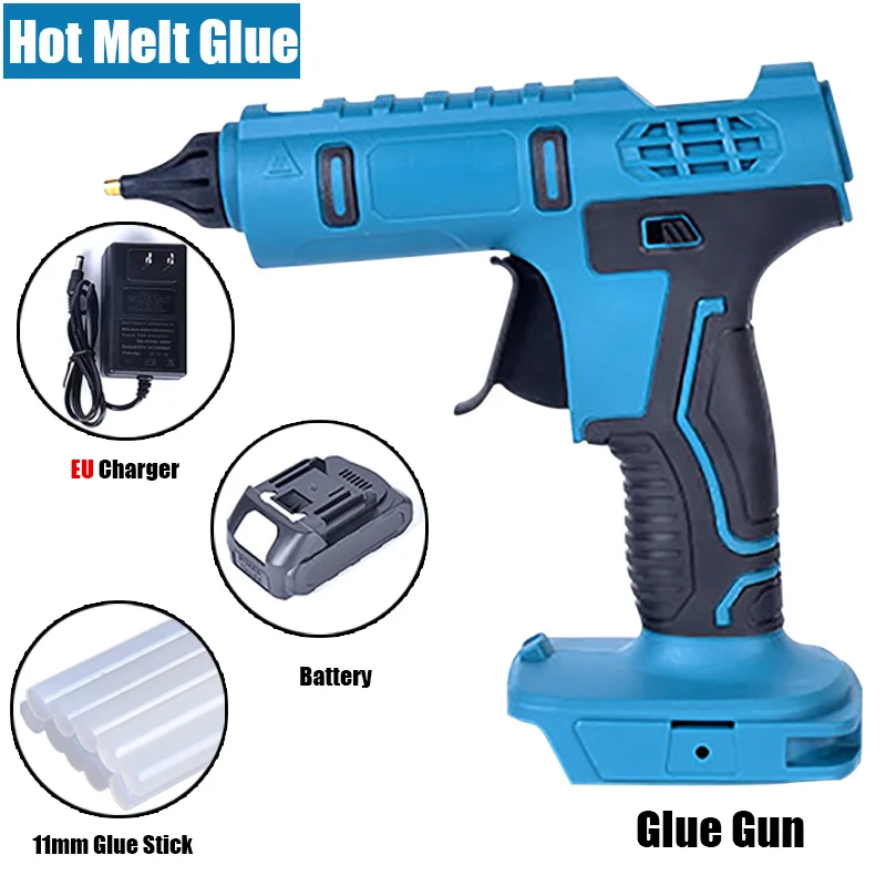 New Hot Melt Glue Gun Compatible With Makita 18V Lithium Battery Wireless Electric Hot Melt Glue Gun With 10pcs 11mm Glue Sticks