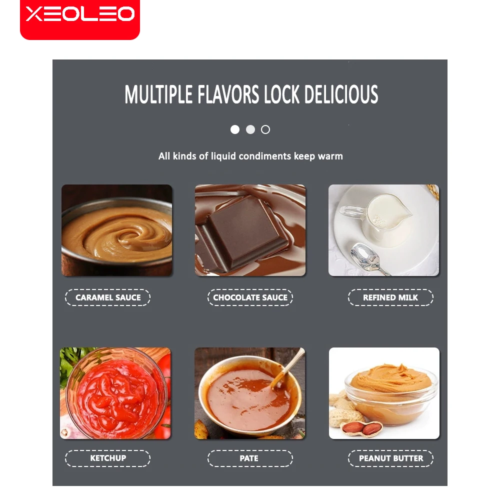 XEOLEO-calentador eléctrico de doble cilindro para mermelada, máquina calentadora de Chocolate y salsa, termo de acero inoxidable para mermelada,