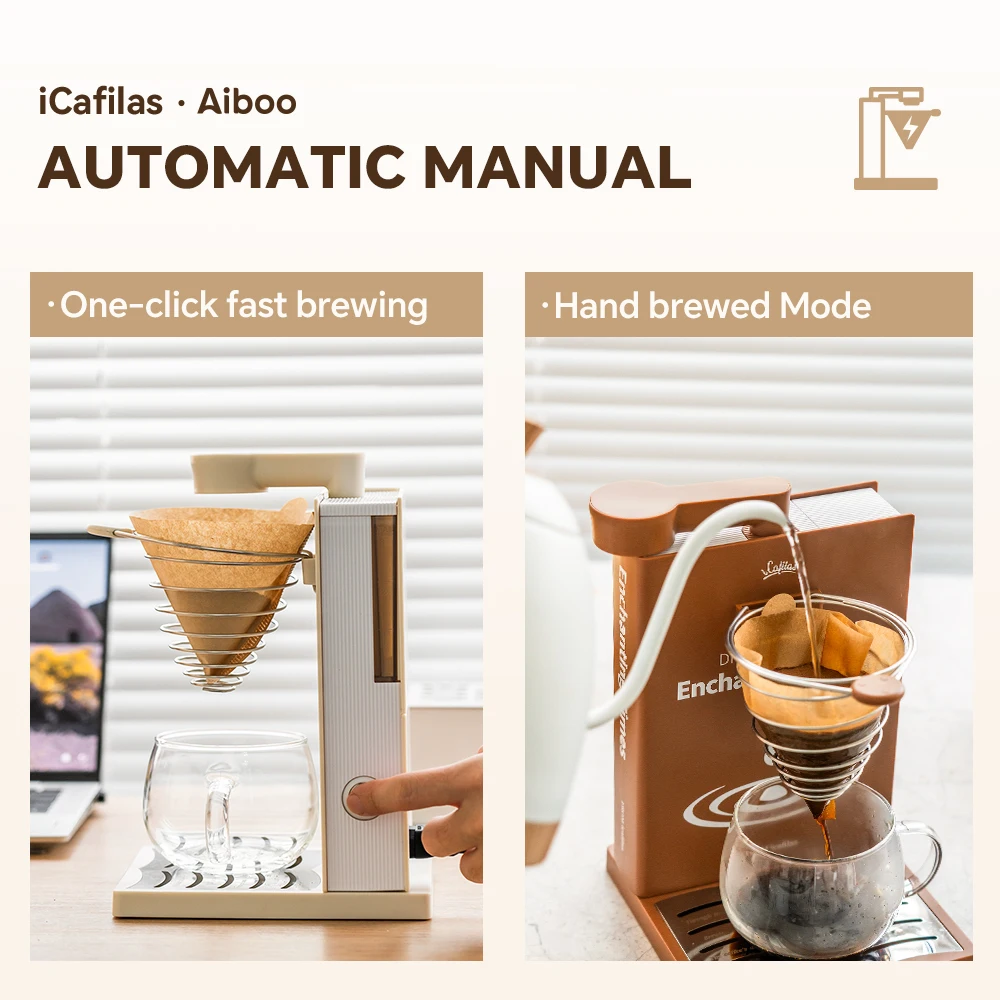 American Coffee Machine Foldable Portable Single Cup Drip Coffee Maker with V60 & Reusable Filter Simulates Hand-made Coffee