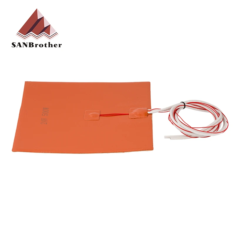 Silicone Heated Bed Heating Pad Waterproof 220/300/310MM 12/24V/110V/220V for 3D Printer Ender-3 cr10 Parts Hot Bed 500/600/750W