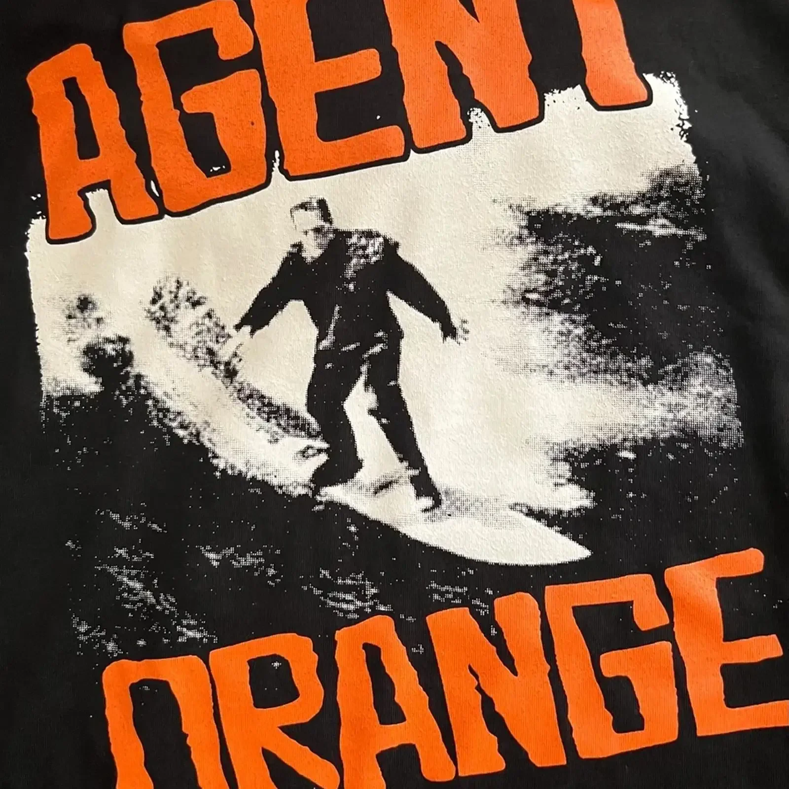 Camiseta Agent Orange Band Classic Surfing negra unisex talla S 5XL vintage Washed fashion Versatile Unisex Stretched
