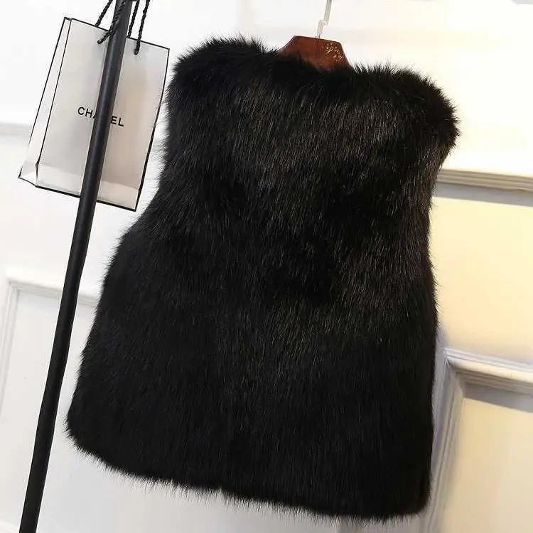 Sztuczne futro Y2K Kamizelki Damskie Półsezonowe Streetwear Moda Nowoczesny Luźny Minimalizm Elastyczne Mieszanki Wełny Szyk Koreański Styl Pure Ins