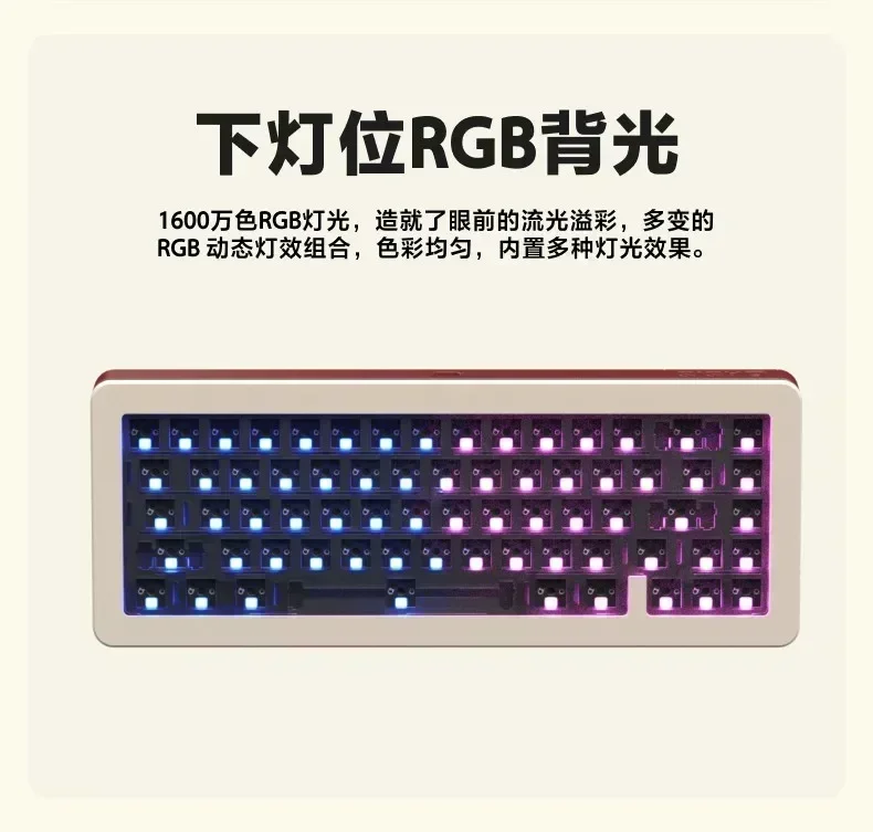 TANNSEN OASIS 65 Mechanical Keyboard 3 Mode 2.4G Wireless Bluetooth Keyboards 67 Keys Gasket RGB Hot Swap Gaming Keyboard Gifts