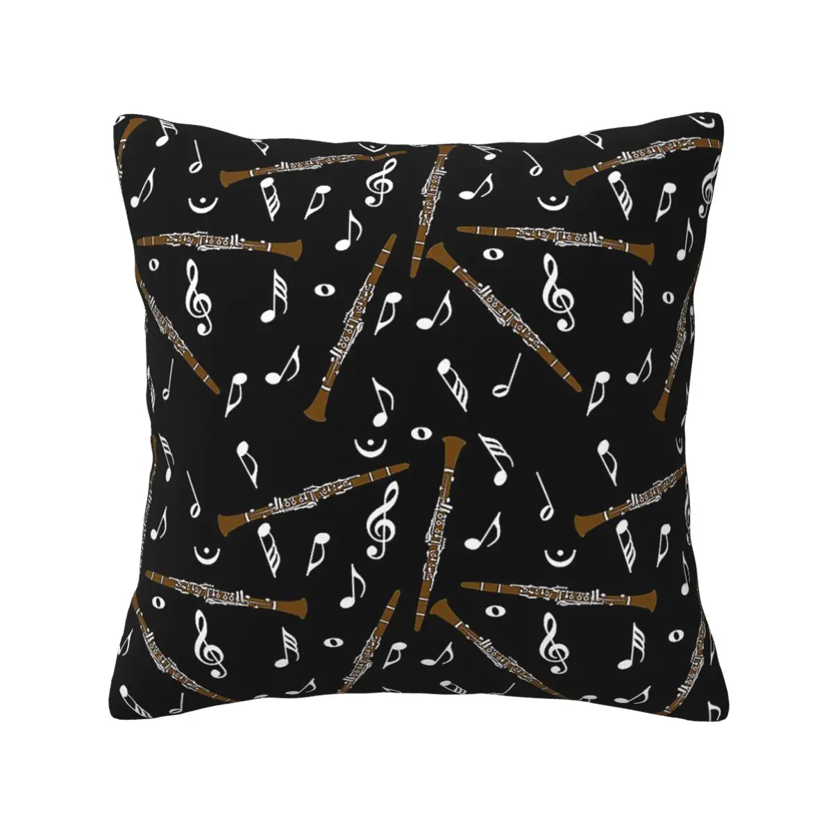 Clarinet Music Note Pattern Square Pillowcase Pillow Cover Cushion Zip Decorative Comfort Throw Pillow for Home Bedroom