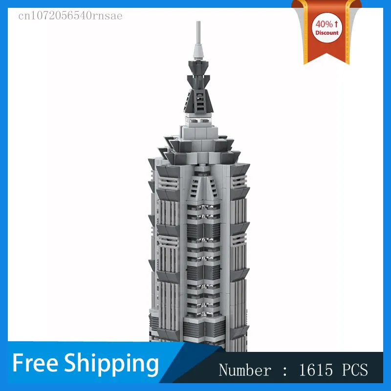 Moc บล็อกตัวต่อ Jin Mao Tower 1: โมเดลตึกระฟ้าขนาด800อิฐทำมือสถาปัตยกรรมสมัยใหม่สตรีทสเคปของขวัญคริสต์มาส