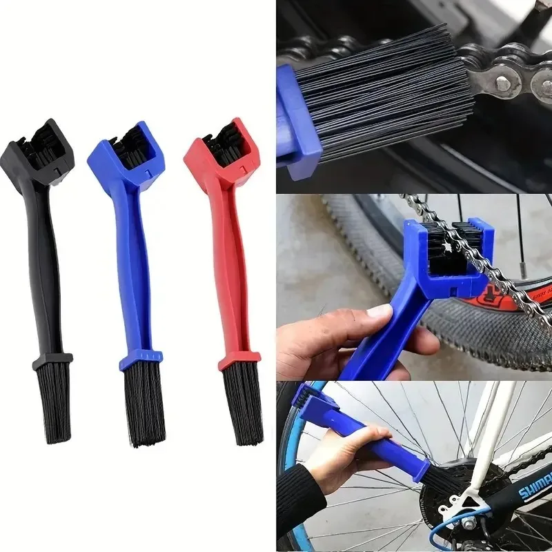 Spazzola per la pulizia della catena della bici da strada del motociclo Pulisci la bicicletta Strumenti per la pulizia della catena del motociclo Strumento di manutenzione Pulitore per catena portatile