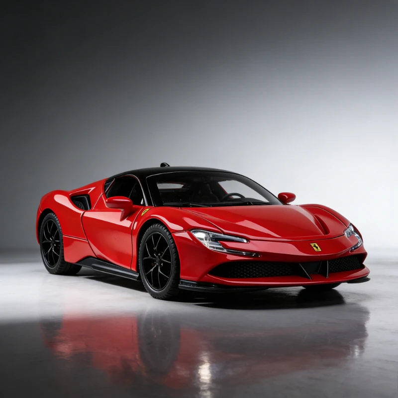 

Масштабная модель классического спортивного автомобиля SF90 из сплава 1:32, игрушка для мальчиков, настольное украшение, подарок для детей