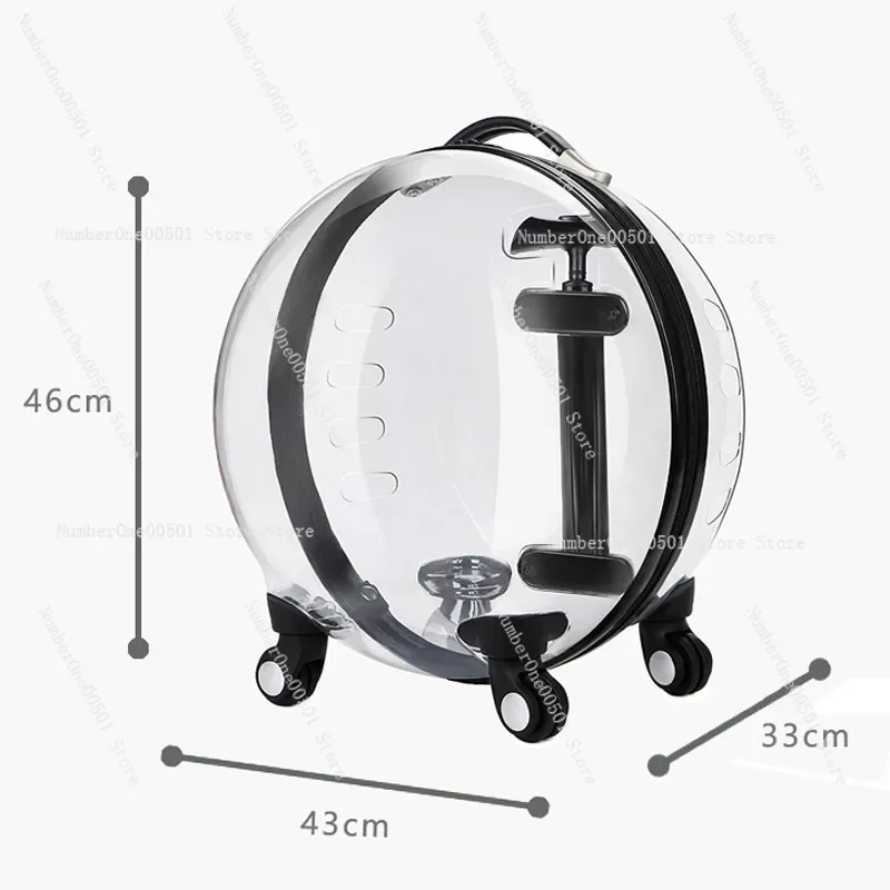 

MNST-K10 Pet Rolling Carrier Transparent Space Capsule Cat Carrier Portable Carry On Dog Travel Luggage Backpack