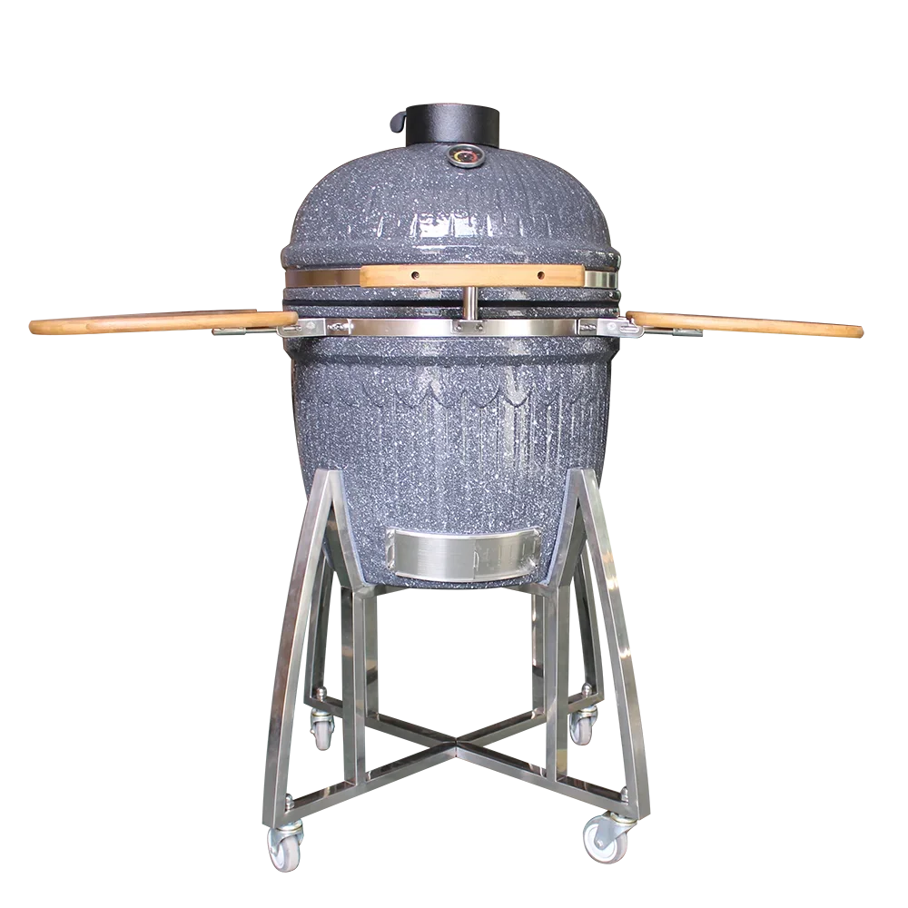 21-Inch Portable Ceramic Green Charcoal Kamado Egg BBQ Grill Asador Rotisserie Smoker