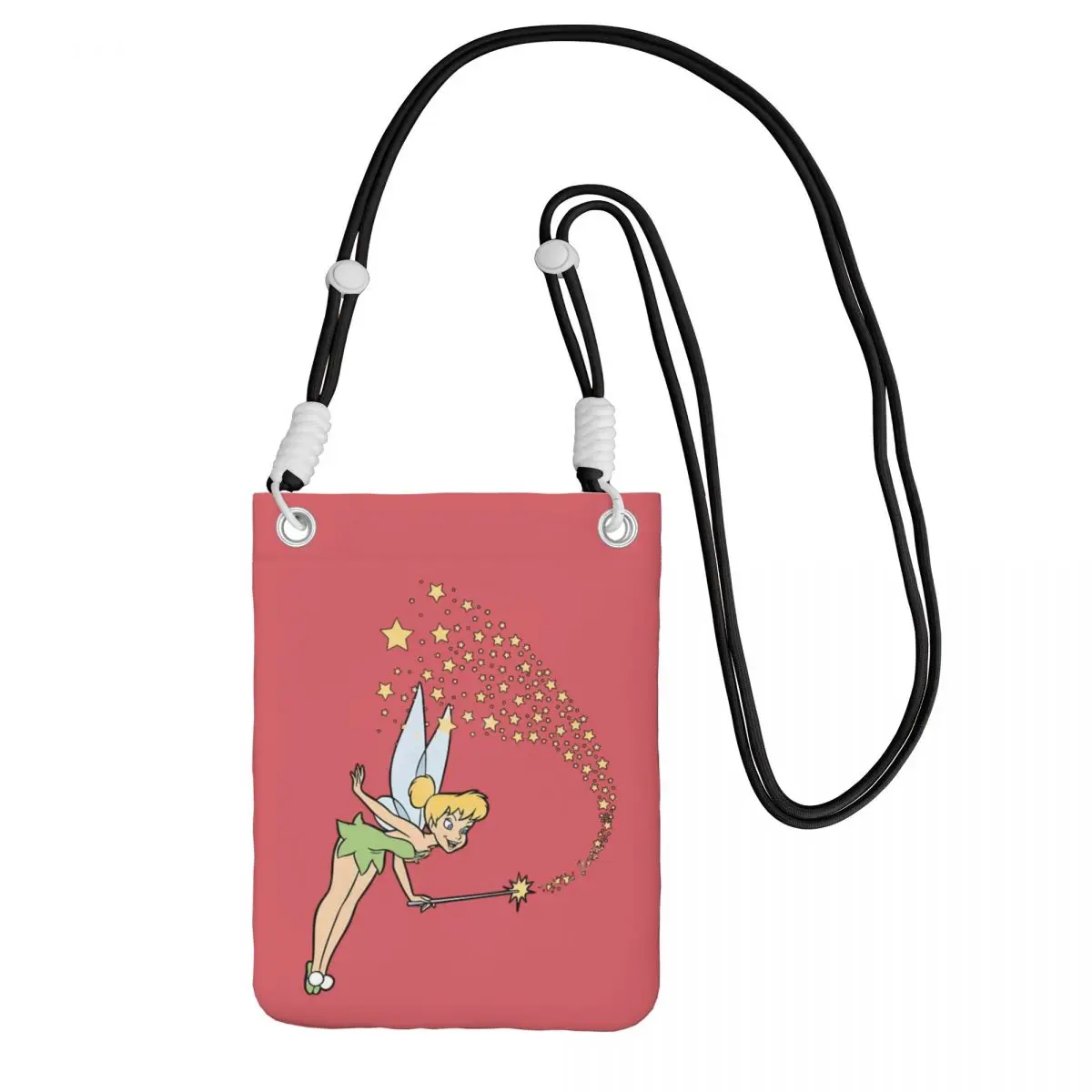 

Custom Tinker Bell Smart Phone Wallet With Strap Fairy Crossbody Bag Men Women Travel Hiking Mobile Phone Bag