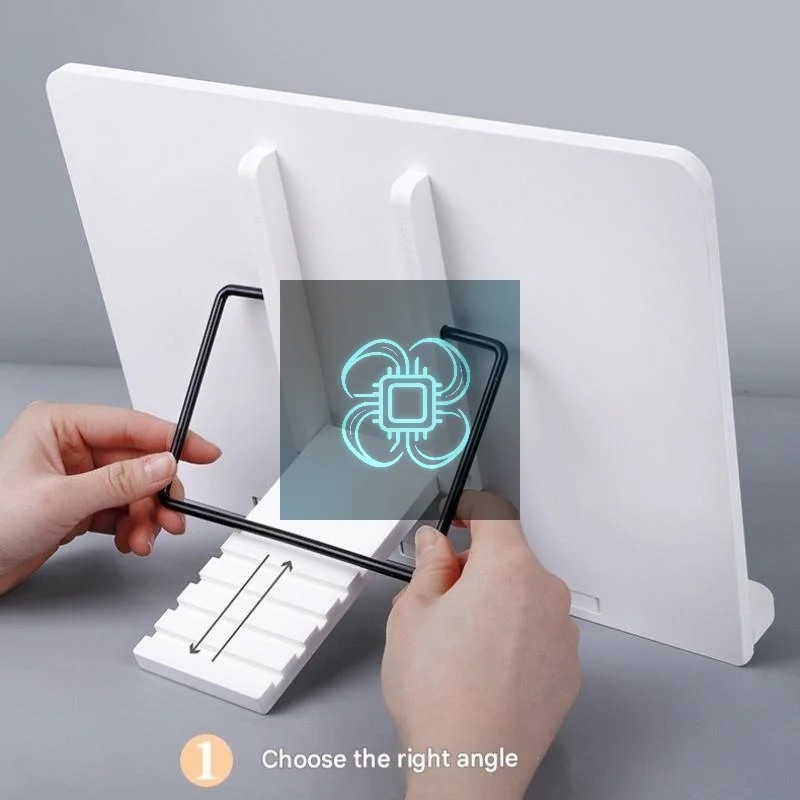 Foldable Adjustable Book Holder Tray, 8 Modes Multi-Angle Reading Stand with Page Clip,Support for Book & Tablet Desktop Readin