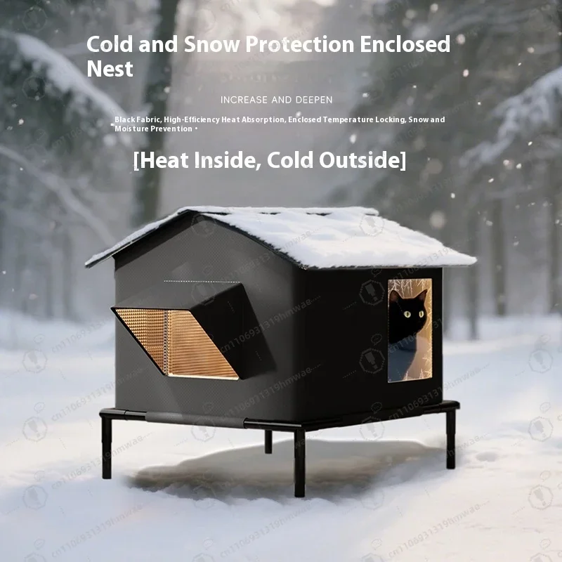 

Большая складная палатка для кошек, водонепроницаемое и теплое уличное кошачье гнездо, повышенный дизайн, быстрая сборка и разборка, зимняя бродячая кошка
