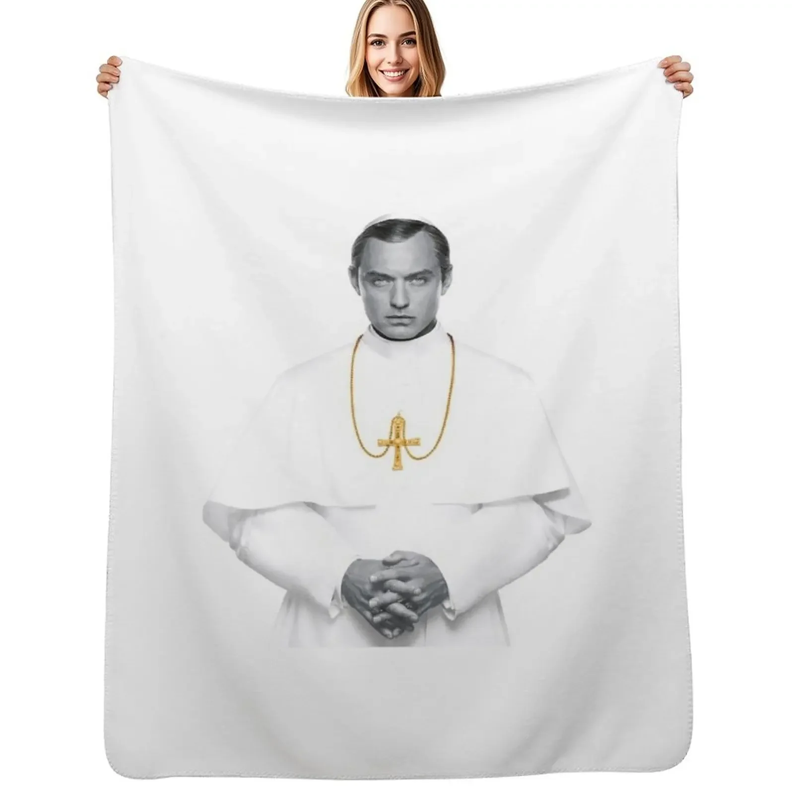 

Lenny Belardo - Young Pope Pius XIII - Jude Law Throw Blanket Furrys Soft Beds Nap Retros Blanket