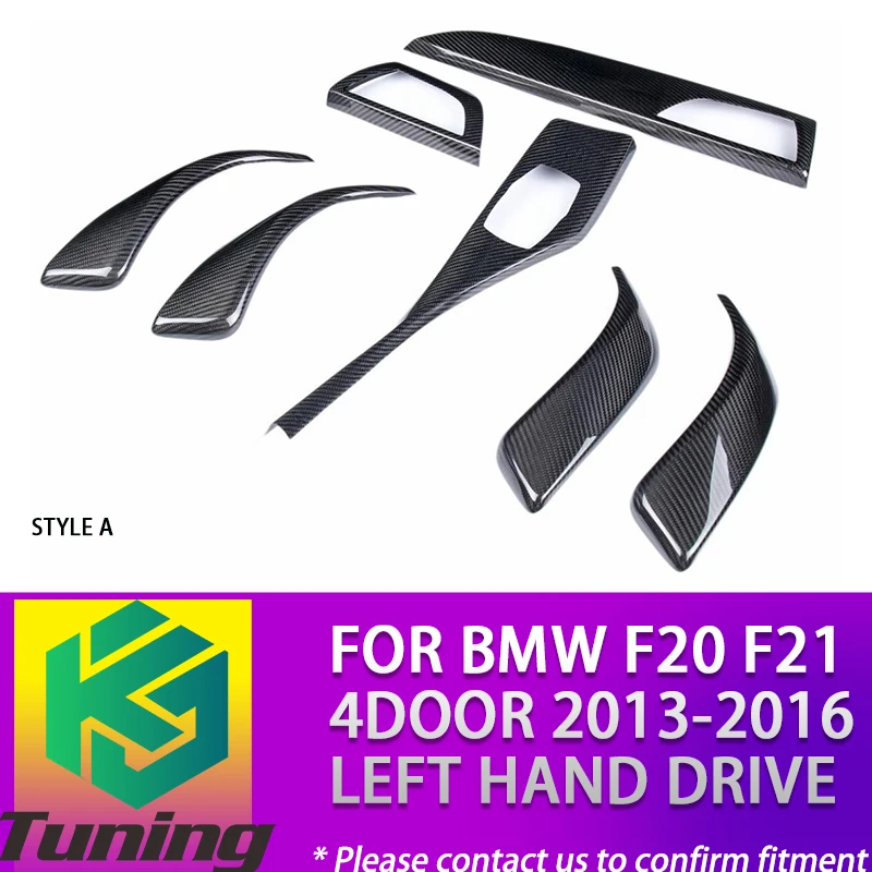 Add on Real Carbon Fiber Interior Trim Covers for BMW 1 Series F20 F21 116i 118i 120i M135i 4Door LHD Only 13 14 15 16 7PCS