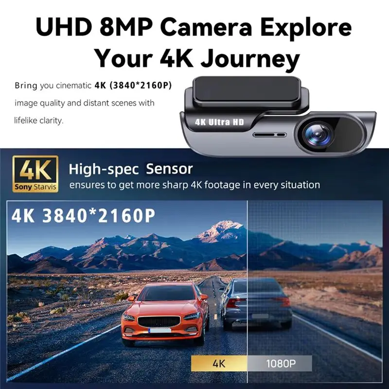 LXYB18B Night Vision Monitor 4K Dash Cam WIFI Car DVR Camera Video Drive Recorder Dashcam Registrar Black Box 24 Hours