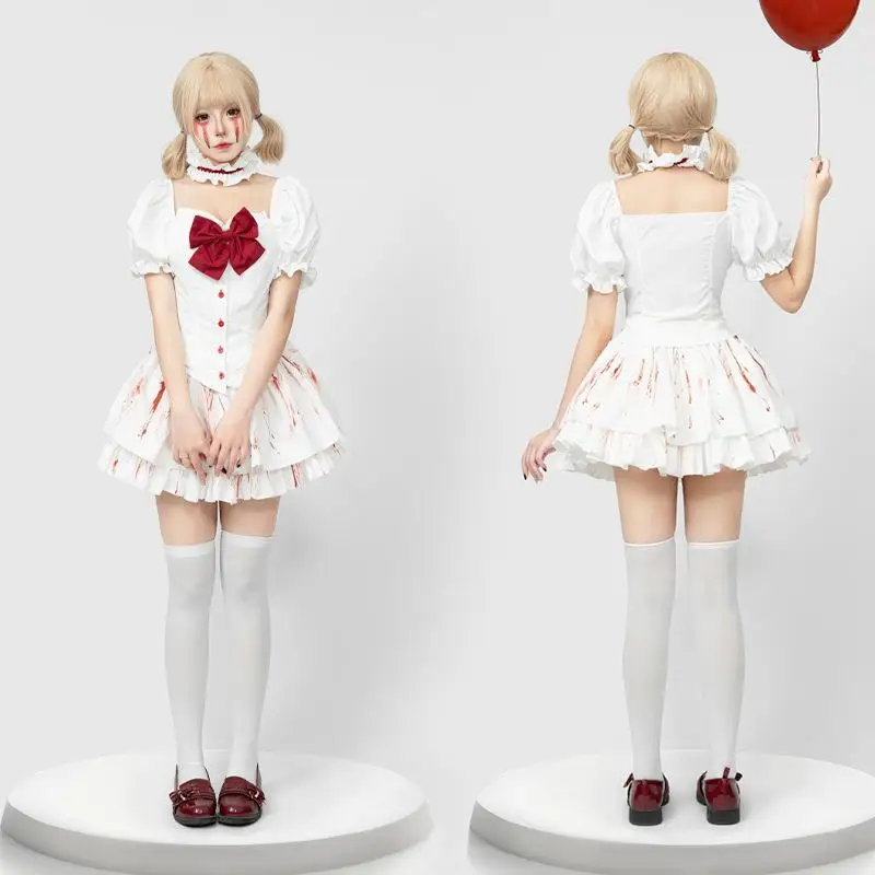 

Gothic k loween White Dr Ghost Doll Medieval Ghost Bride Pure Ghost Bride Costume Women's Ethnic Stage Costume