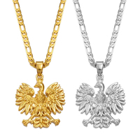 Metal Polish Symbol Eagle Pendant Fashion European Crown Eagle Jewelry Necklaces for Women Men Charm Polska Poles Amulet Gifts