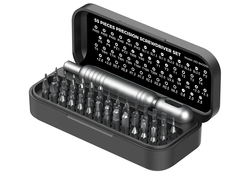 55-in-1 Präzisions-Schraubendreher-Set, Multi-Typ Stern-, Y-, Flach-, Dreieck-Bits, Mini-Reparatur-Werkzeugset für iPhone, Uhr, Kamera, PC, DIY – Detail 12