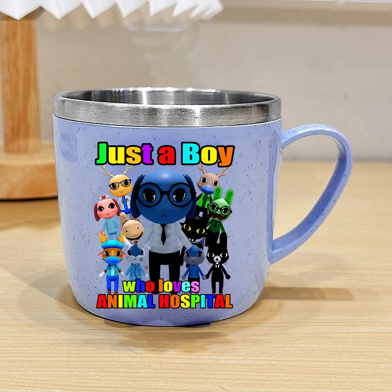 Animals Hospitals Water Cup Kids Cute Breakfast Milk Coffee Mug Boys Girls Stainless Gargle Toothbrush Cup Home Accessories Gift