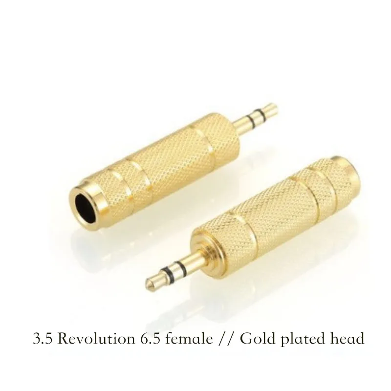 6.5 revolution 3.5 Female 6.5mm to 3.5mm audio adapter MIC power amplifier converter head gold plated