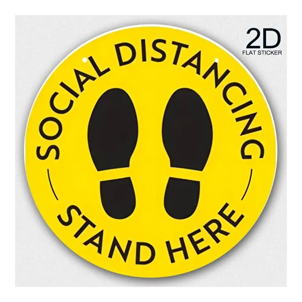 Social Distancing Stand Here 2D Sticker For Cars, Laptops, Windows, Doors, Fridges, Water Bottles