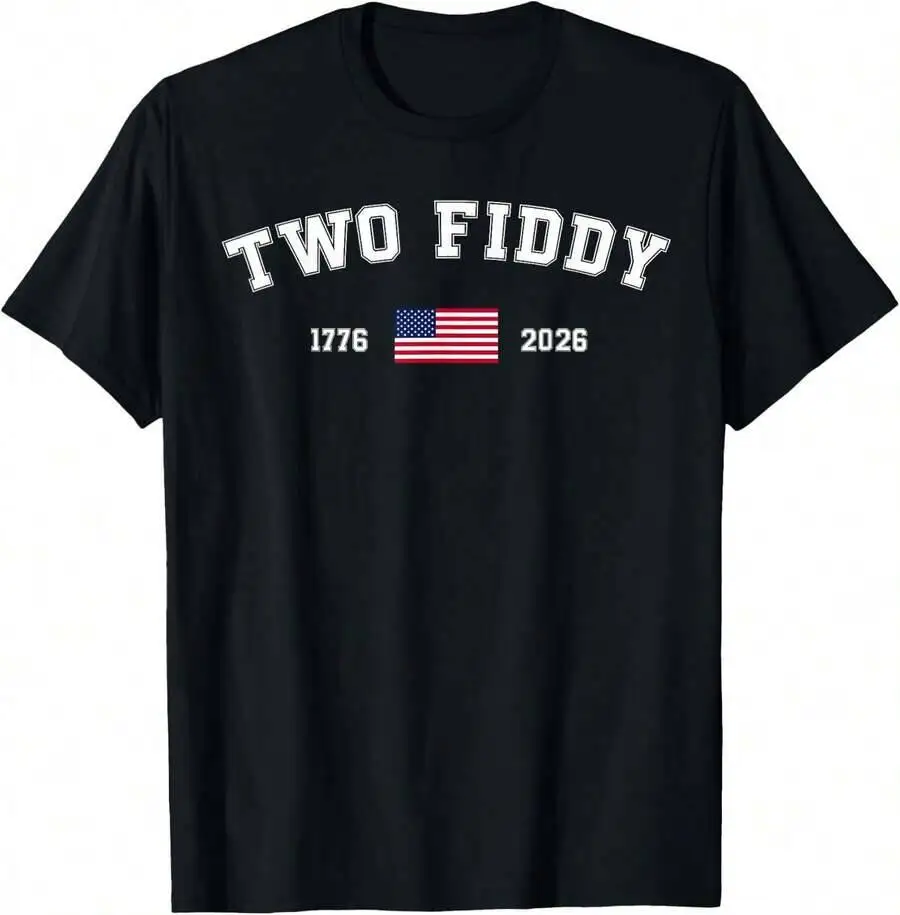 Two 2 Fiddy 250Th Anniversary Patriotic 4Th Of July T-Shirt 100% Cotton Trendy Y2K Short-Sleeve Tee – Soft, Quick-Drying, &
