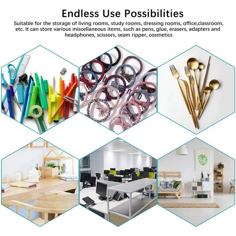 Auto-adesivo Desk gaveta, lápis bandeja, prateleira, sob a mesa, 4 pcs