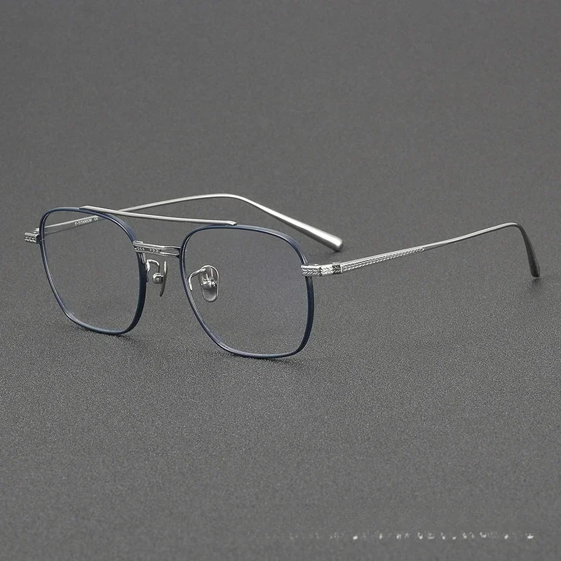 

Top Grade Titanium Reading Pilot Square Glasses Frame for Male Prescription Japanese Large Myopia Eyeglasses Handmade Spectacle