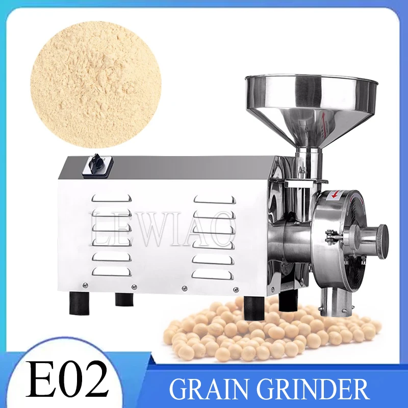 Electric Grain Grinder 50KG 2200W Commercial Grinding Machine for Dry Grain Soybean Corn Spice Coffee Bean Wheat Rice