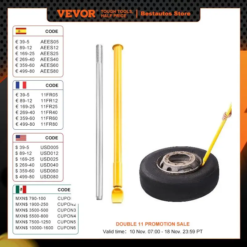 VEVOR Tire Bead Breaker Slide Hammer Tire Slide Hammer Heavy Duty Steel Tire Changing Tool for Car Truck Trailer Tire Removal